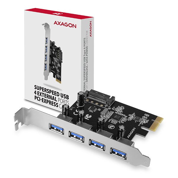 Axagon 4x USB 3.2 Gen1 bővítő kártya PCIe (PCEU-430VL)