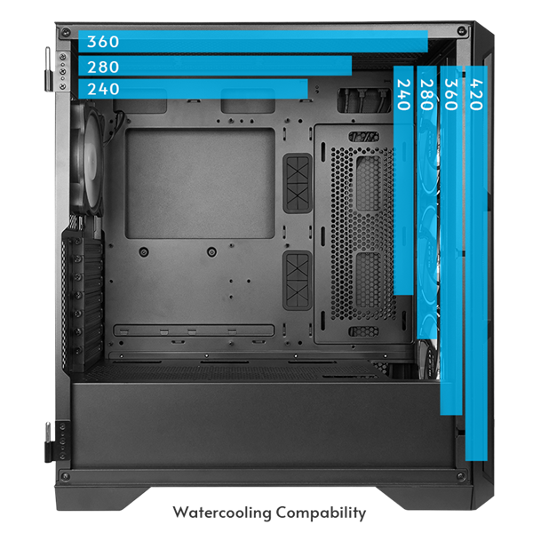 CHIEFTEC  Gaming APEX GA-01B-TG-OP ATX RGB  4xRGB Ventillátor Edzett Üveg Számítógépház fekete