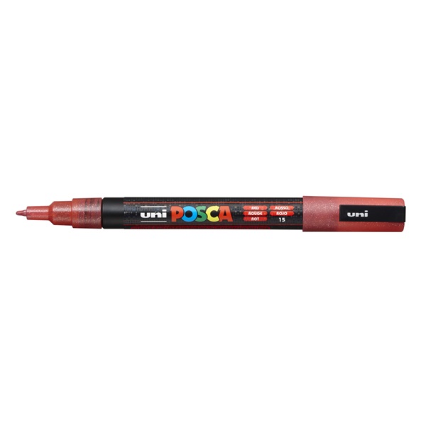 Uni POSCA PC-3ML csillámló piros marker Uni POSCA PC-3ML csillámló piros marker