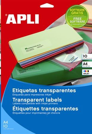 APLI 70x37 mm etikett, poliészter, áttlátszó 240 darab (LCA10051)