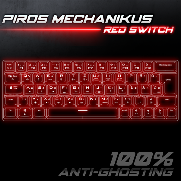 Spirit of Gamer  XPERT K200 White   TKL  SOG red RGB LED USB Billentyűzet Mechanikus Fehér HU