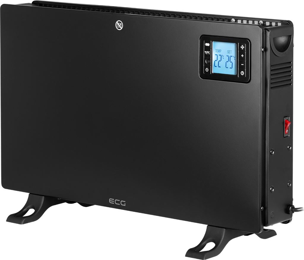 ECG TK-2080 DR Black Szabadon álló meleg levegős konvektor fekete