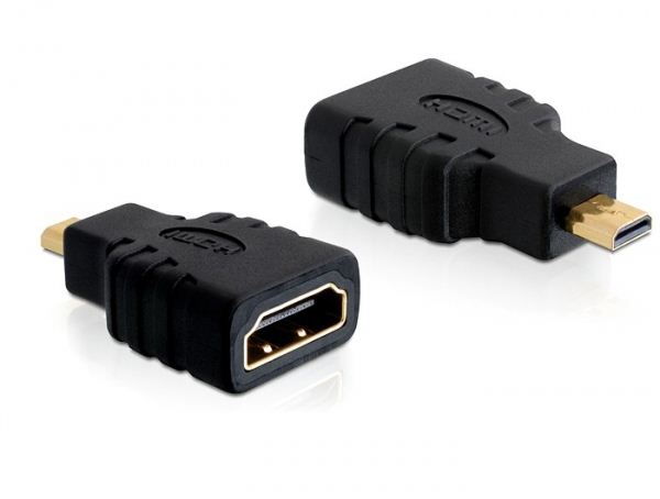 Delock DL65242 nagy sebességű HDMI mirco D male -> HDMI A female adapter Delock DL65242 nagy sebességű HDMI mirco D male -> HDMI A female adapter