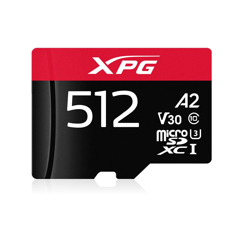 A-Data 512GB microSDXC XPG Class 10 UHS-I V30 A2 adapter nélkül Memóriakártya A-Data 512GB microSDXC XPG Class 10 UHS-I V30 A2 adapter nélkül Memóriakártya