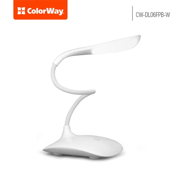 COLORWAY CW-DL06FPB-W Asztali LED lámpa beépített akkumulátor  Fehér 