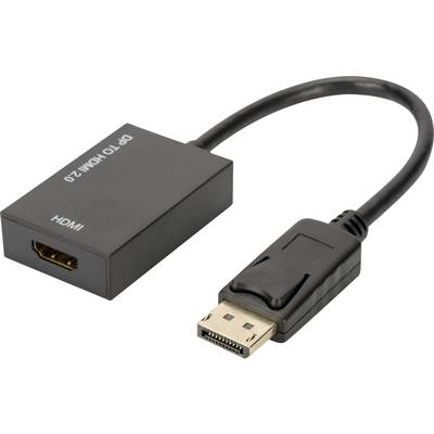 Digitus Kijelző csatlakozó / HDMI Átalakító [1x DisplayPort dugó - 1x HDMI alj] Fekete Árnyékolt, HDMI-re alkalmas, Ultra HD (4k) HDMI, High ...