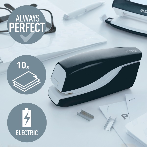 Leitz "Wow" elektromos tűzőgép fekete  (E55661095 / 55660095)