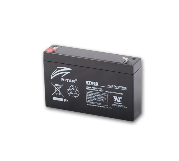Ritar RT680-F1 6V 8Ah zárt ólomakkumulátor Ritar RT680-F1 6V 8Ah zárt ólomakkumulátor