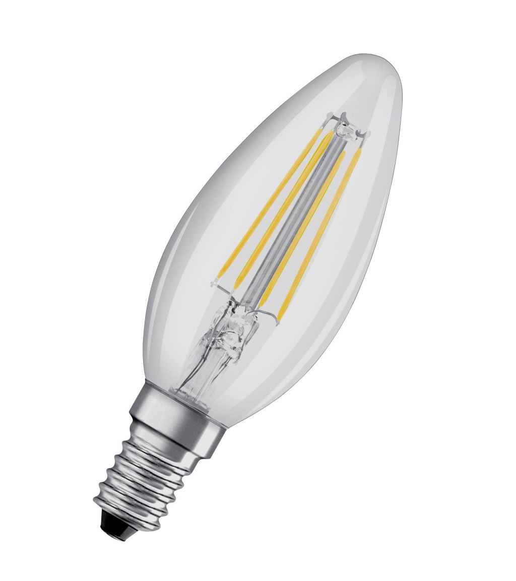 Osram Star LED fényforrás filament gyertya E14 4W hideg fehér (4058075437142)