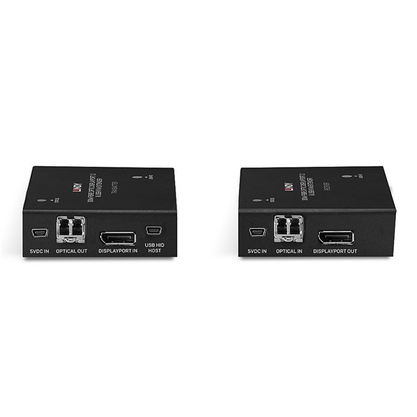 Lindy Extender Optikai, DisplayPort & USB KVM extender, Száloptikás, 300m (39376)