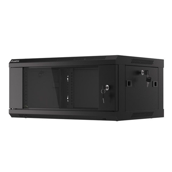 Lanberg 4U 19" fali rack szekrény 600x450mm fekete (WF01-6404-10B)
