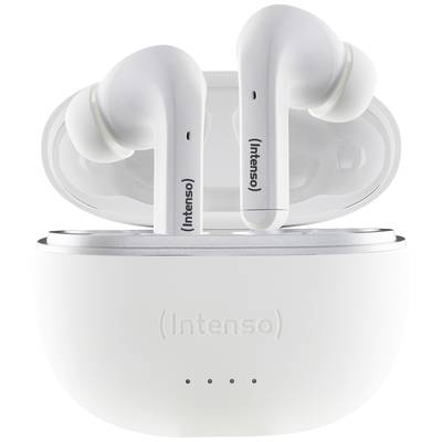Intenso  T302A In Ear headset Bluetooth® Stereo Fehér Noise Cancelling Elemtöltés kijelzés, Headset, Töltőtok, Érintéses vezérlés (3720302)