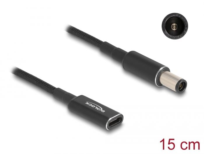 Delock Laptop töltőkábel adapterkábel USB Type-C anya - HP 7,4 x 5,0 mm apa 15 cm (60032) Delock Laptop töltőkábel adapterkábel USB Type-C anya - HP 7,4 x 5,0 mm apa 15 cm (60032)