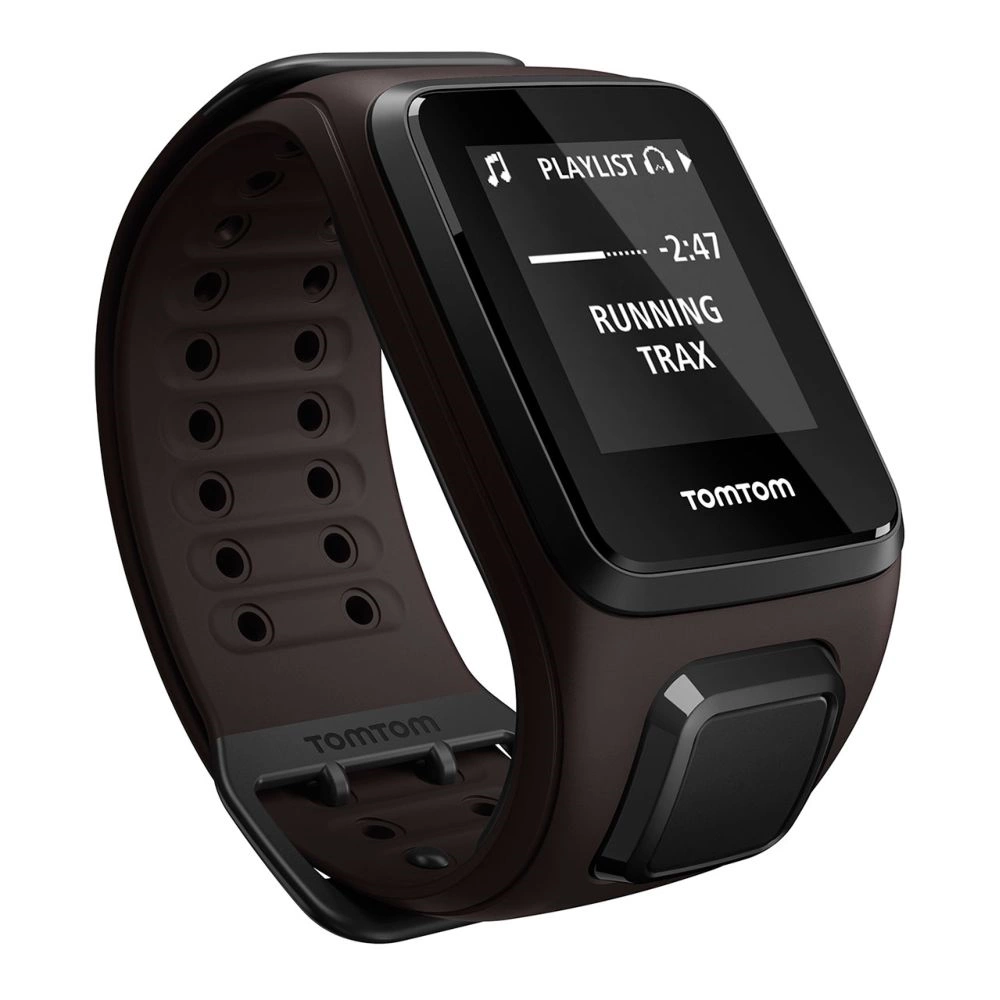 TomTom Spark Music GPS fitnesz okosóra Bluetooth-fülhallgatóval, nagy, barna