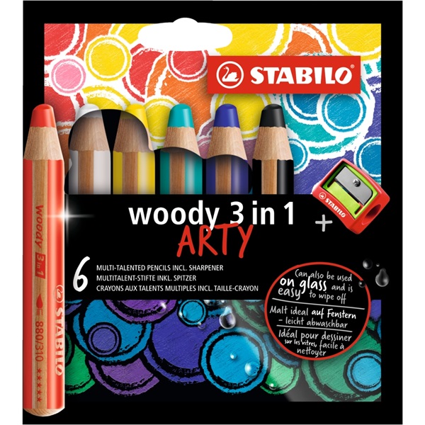 Stabilo ARTY Woody 3in1 6db-os vegyes színű krétaceruza Stabilo ARTY Woody 3in1 6db-os vegyes színű krétaceruza