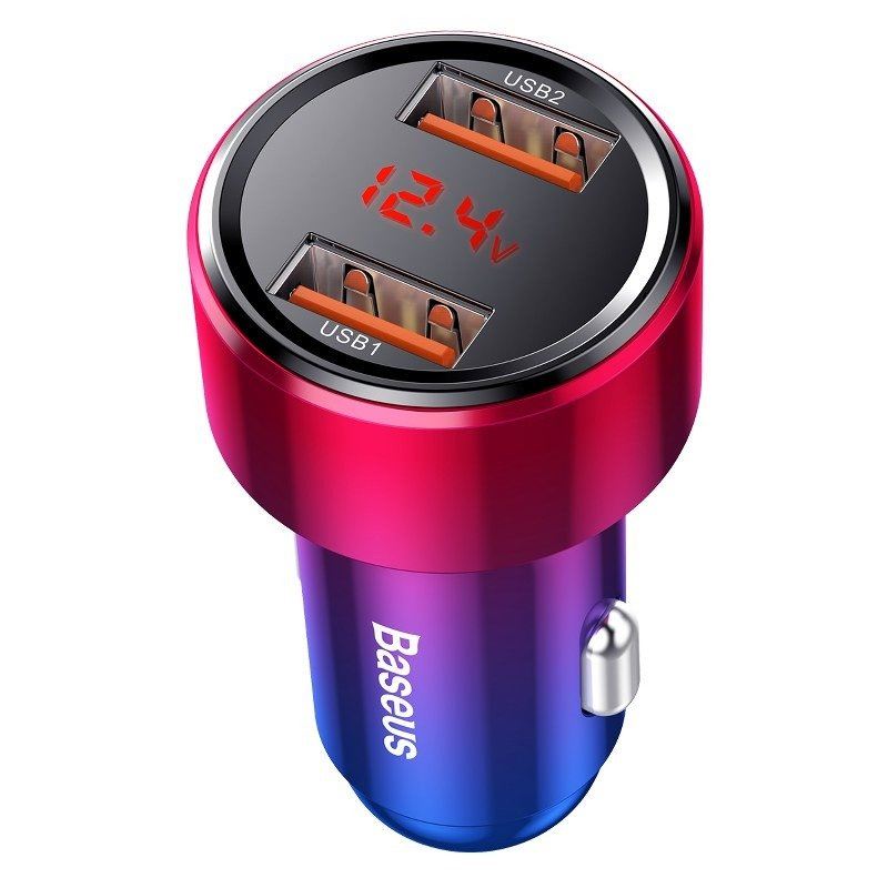 Baseus Magic autós töltő 2x USB QC 3.0 45W, piros-kék (CCMLC20A-09)