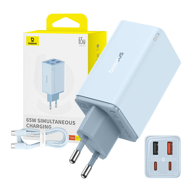 Baseus GAN6 Pro gyorstöltő, 2xUSB-C + 2xUSB, 65W