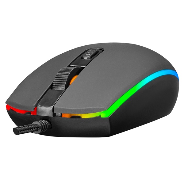 Everest   SM-GX66  1600 DPI  4gomb 1,25m harisnyázott kábel optikai   RGB LED Gamer Egér fekete