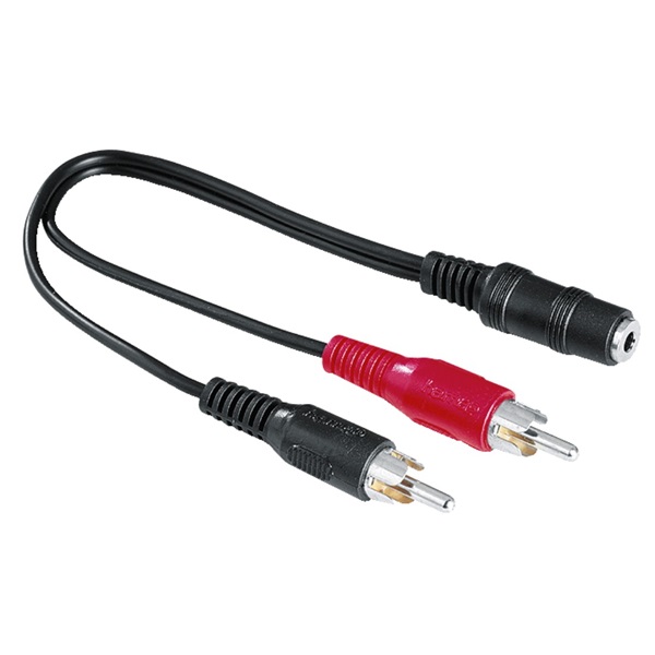Hama FIC sztereo 3,5mm jack alj- 2rca dugó 0,1m adapter Hama FIC sztereo 3,5mm jack alj- 2rca dugó 0,1m adapter