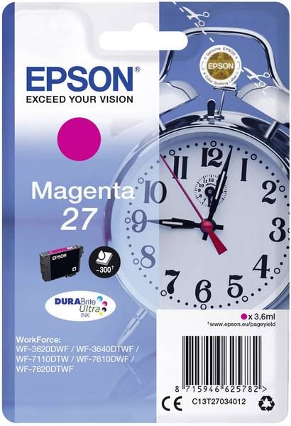 Epson 27 DURABrite Ultra tintapatron magenta (C13T27034012) Epson 27 DURABrite Ultra tintapatron magenta (C13T27034012)