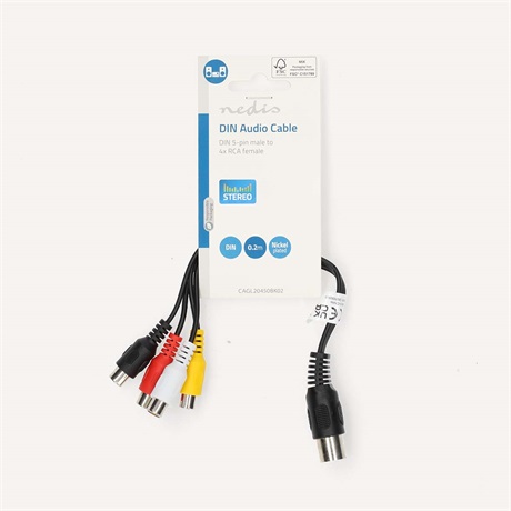 Nedis CAGL20450BK02 DIN-ES AUDIOKÁBEL 0,2 M Nedis CAGL20450BK02 DIN-ES AUDIOKÁBEL 0,2 M