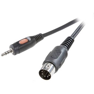 SpeaKa Professional DIN csatlakozó / Jack Audio Csatlakozókábel [1x Dióda dugó, 5 pólusú (DIN) - 1x Jack dugó, 3,5 mm-es] 1.50 m Fekete (1967451)