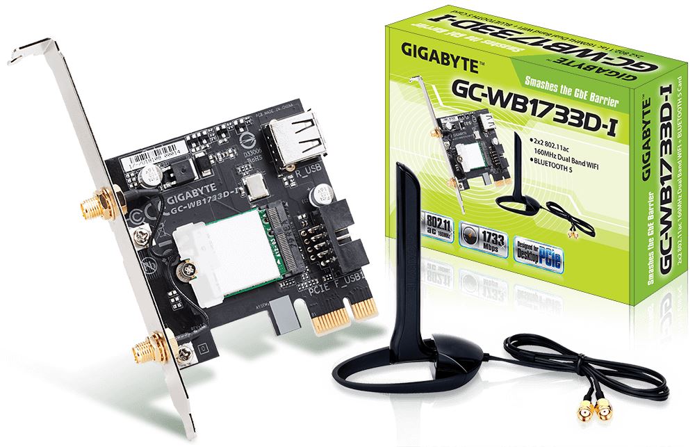 Gigabyte GC-WB1733D-I vezeték nélküli PCIExpress hálózati kártya Gigabyte GC-WB1733D-I vezeték nélküli PCIExpress hálózati kártya