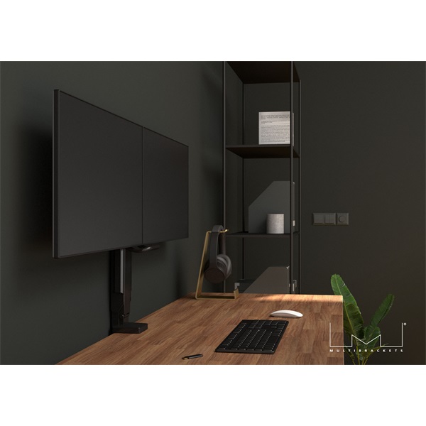 MULTIBRACKETS  2 képernyős M Deskmount Slim Basic Dual  17-27" max.VESA: 200x200 mm  6 kg Asztali konzol