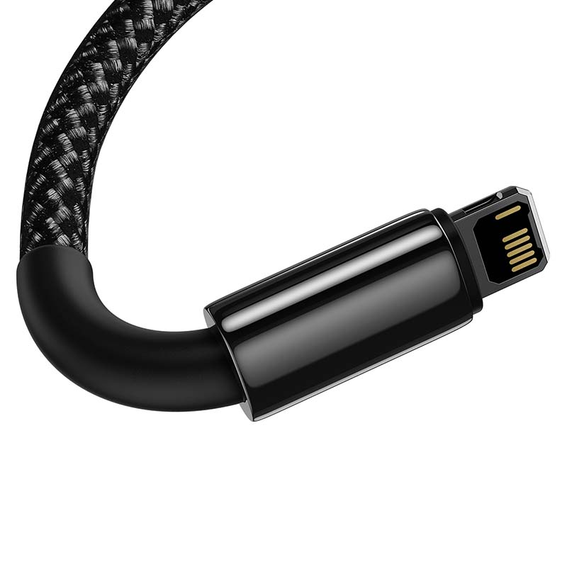 USB-kábel a Lightning Baseus Tungsten Gold-hoz, 2,4A, 1 m (fekete)