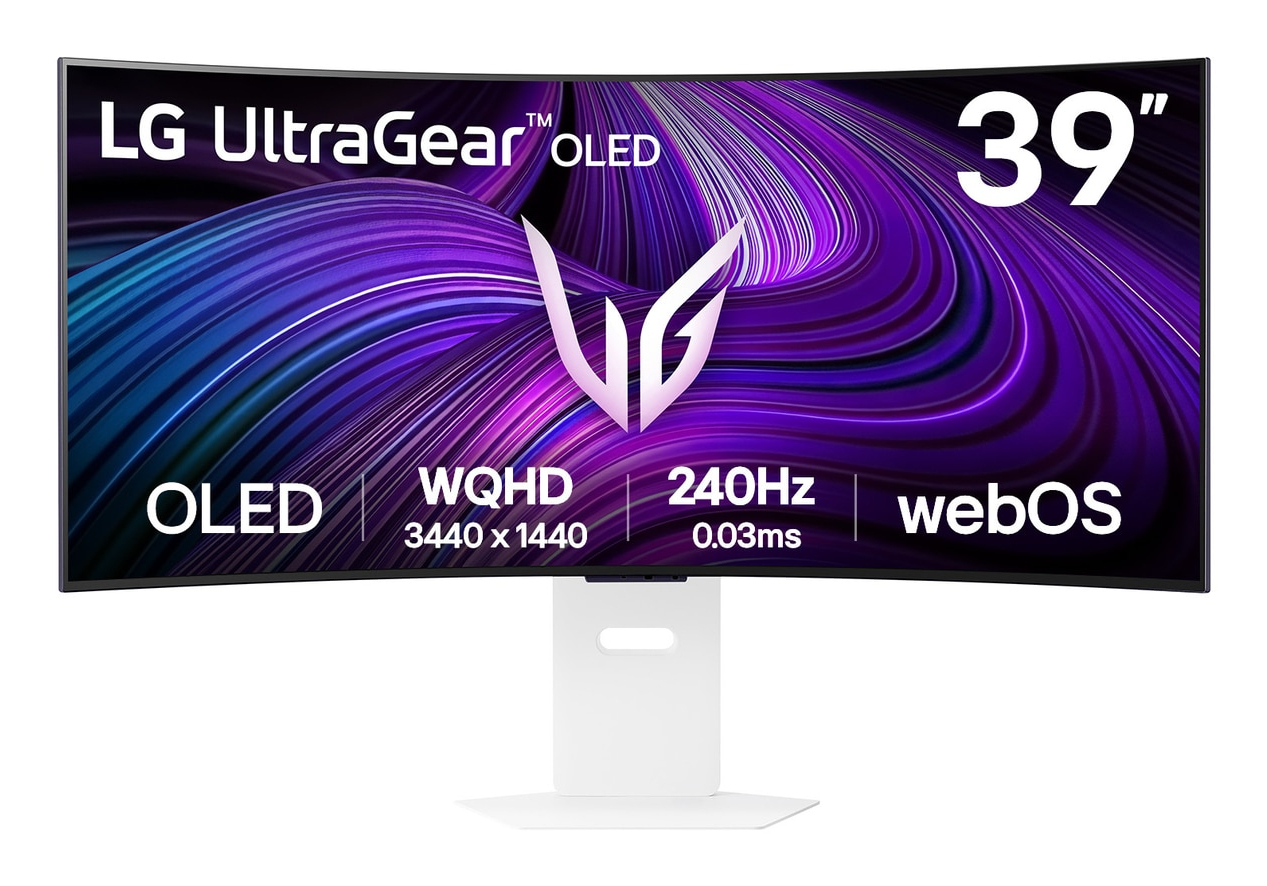 LG 39" 39GX90SA Monitor - 3440x1440, WQHD, OLED, 240Hz, 0,03ms, Ívelt, LAN, webOS, FreeSync, G-Sync,  Gamer, Smart, Fehér