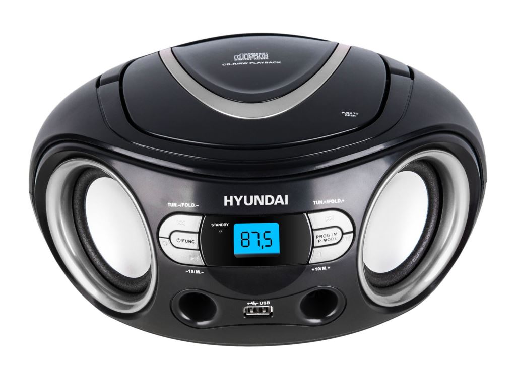 Hyundai hordozható CD lejátszó fekete-ezüst (TRC533AU3BS)
