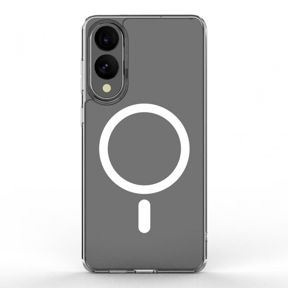 Samsung S25 Edge mágneses design tok, Átlátszó