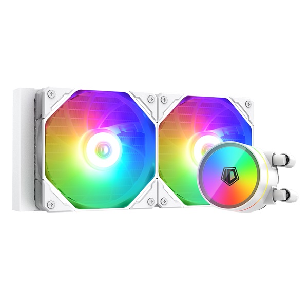 ID-Cooling  ZOOMFLOW 240 XT V2 WHITE  25dB 2x12cm  A-RGB LED CPU Water Cooler Fehér