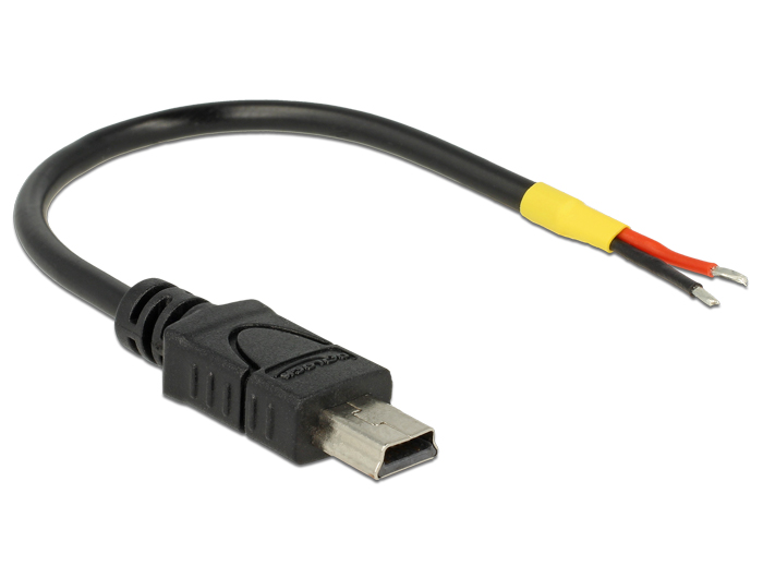 Delock USB 2.0-s kábel Mini-B-csatlakozódugóval > 2 db nyitott vezetékkel, 10 cm Raspberry Pi (85251)