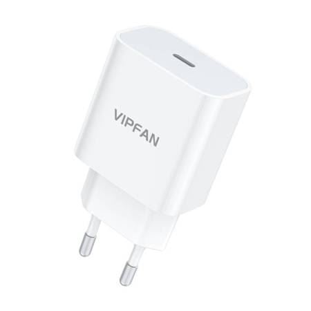 Vipfan E04 fali töltő USB-C 20W QC 3.0 fehér (E04)