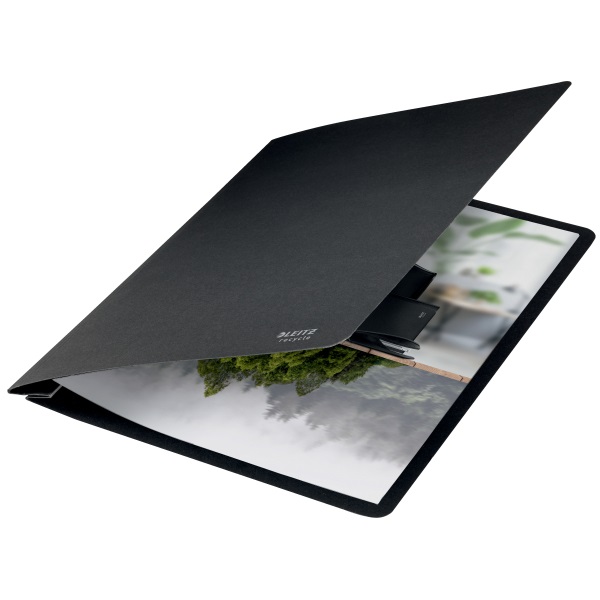 Gyorsfűző, A4, karton, LEITZ "Recycle", fekete