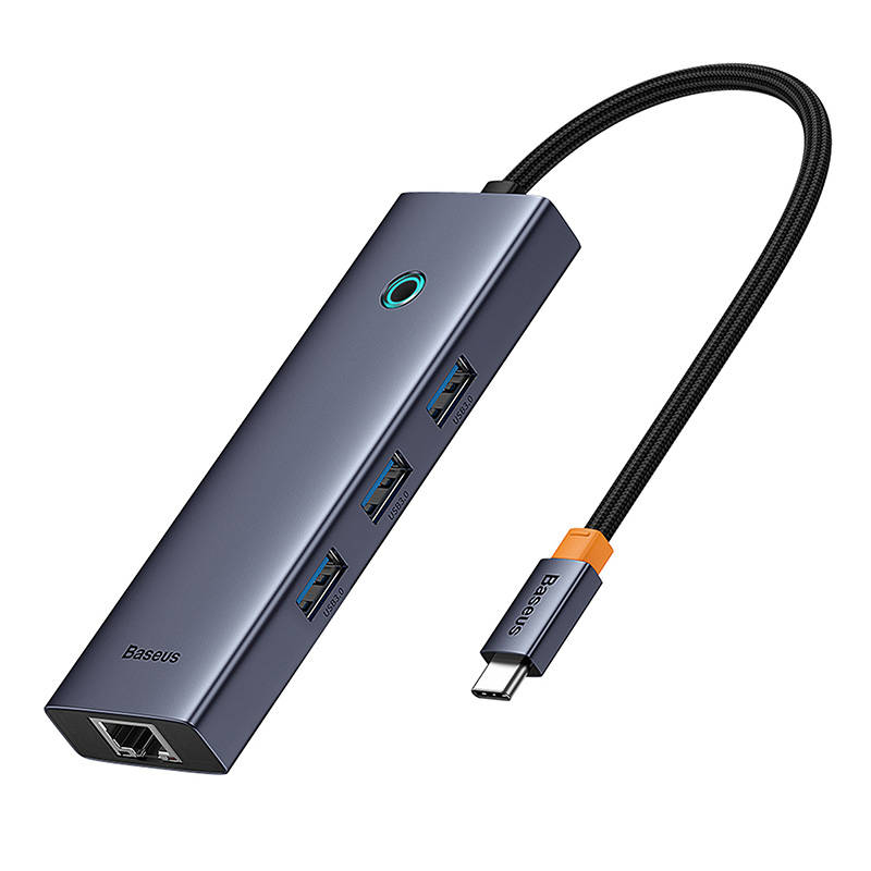 6in1 Hub Baseus UltraJoy USB-C do HDMI4K@30Hz1+3xUSB 3.0+PD+RJ45 (space grey) 6in1 Hub Baseus UltraJoy USB-C do HDMI4K@30Hz1+3xUSB 3.0+PD+RJ45 (space grey)