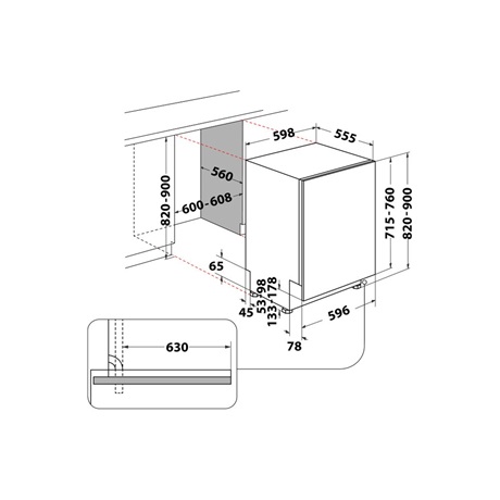 Whirlpool WH6IC16B4M6T0   16 terítékes  beépíthető mosogatógép