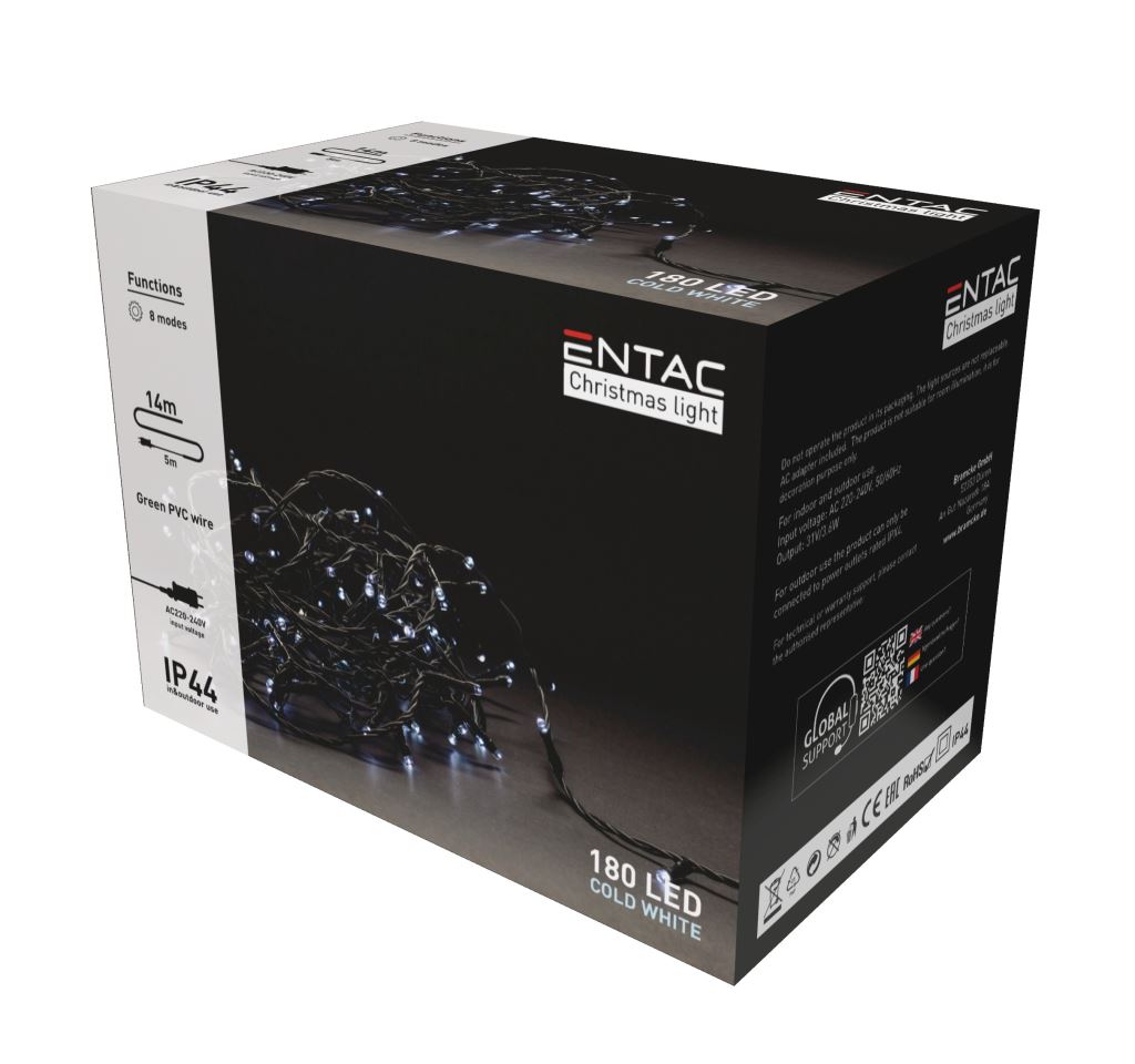 Entac Christmas IP44 180 LED fényfüzér CW 14m (ECL-180-CW)