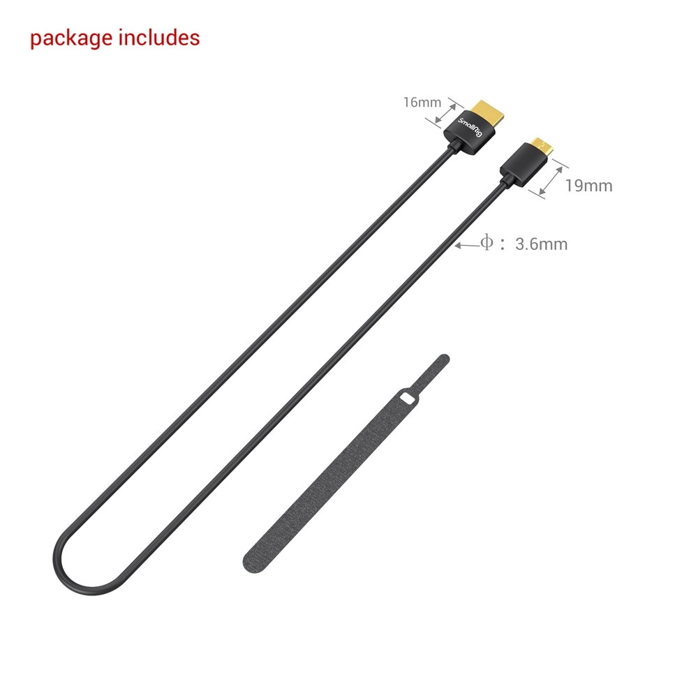 SMALLRIG Ultra Slim 4K HDMI kábel C to A 55cm SMALLRIG Ultra Slim 4K HDMI kábel C to A 55cm