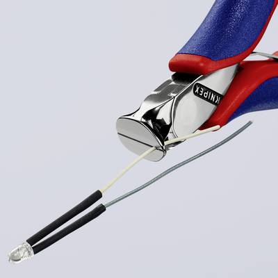 Elektronikai homlokcsípőfogó, lágy/közepes/kemény huzal max.: O 1,5/1/0,5 mm, Knipex 64 32 120 Elektronikai homlokcsípőfogó, lágy/közepes/kemény huzal max.: O 1,5/1/0,5 mm, Knipex 64 32 120