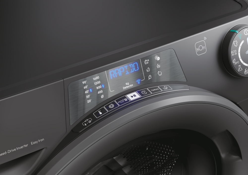 Candy RP 696BWMRR/1-S Elöltöltős mosógép – 9 kg, 1600 ford./perc, A Energiaosztály, Wi-Fi + BLE, Steam Hygiene Plus, Speed-Drive Inverter, Antracit