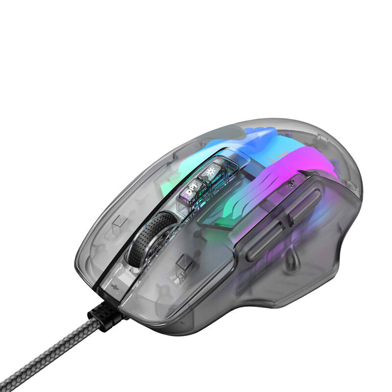 Havit MS1011SE vezetékes gamer  egér átlátszó-fekete 