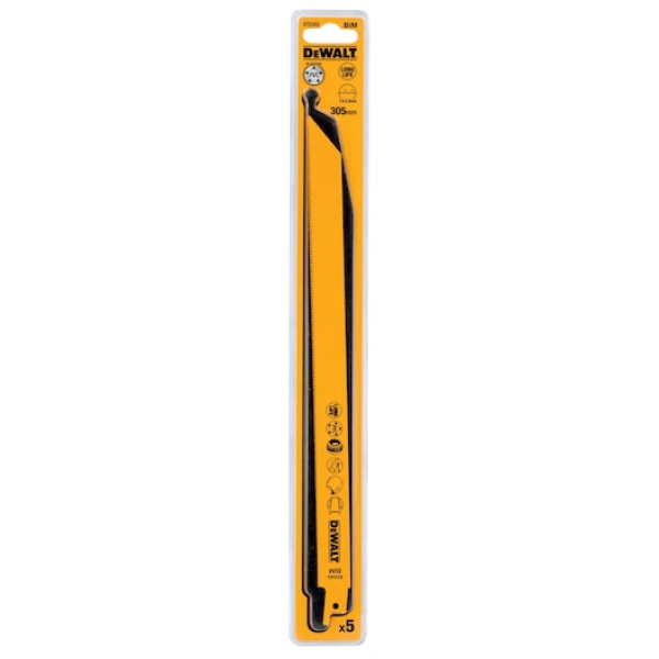 DEWALT 305mm 5db  fém gumi üveg kettősfém Orrfűrészlap