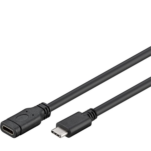 PremiumCord Kábel USB 3.2 Gen1, hosszabbító, C - C, M/F,   2m, fekete (KU31MF2)