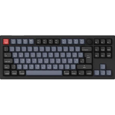 Keychron V3 Max Bluetooth / vezeték nélküli / USB Gateron Jupiter Brown mechanikus billentyűzet fekete-kék (V3M-D3-HG)