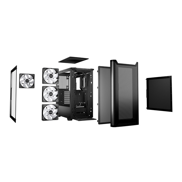 Be Quiet! Pure Base 501 LX Black  ATX edzett üveg oldallap Számítógépház  Fekete 