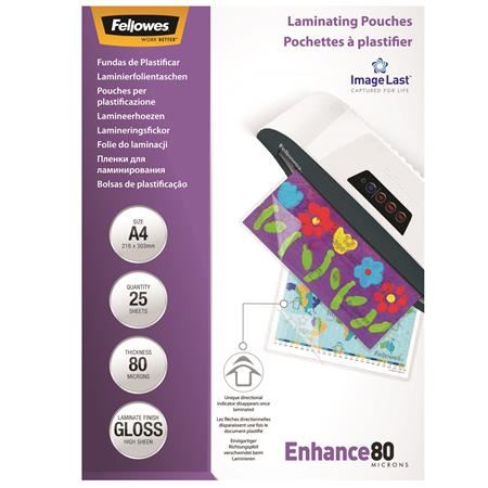 Fellowes A4 ImageLast fényes laminálófólia, 80 mikron, 25db (5396205) Fellowes A4 ImageLast fényes laminálófólia, 80 mikron, 25db (5396205)