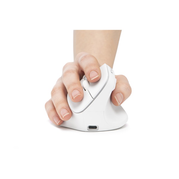 Bluestork M-WL-ERGO-LUMI-W  Ergonomic Rechargeable  Vezeték nélküli Egér Fehér 