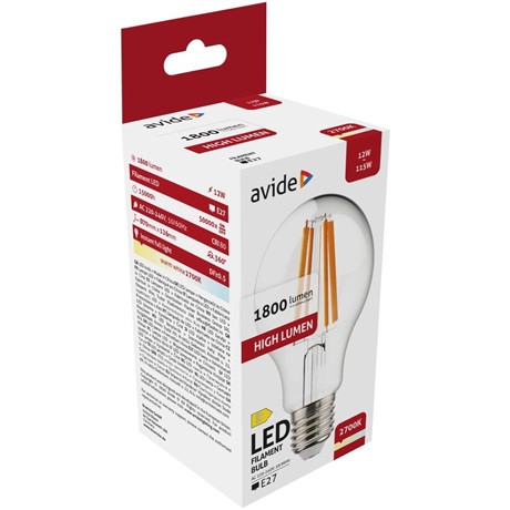 Avide ABLFG27WW-HL-12W LED FILAMENT GLOBE IZZÓ 12W E27 A70 WW 2700K HIGH LUMEN Avide ABLFG27WW-HL-12W LED FILAMENT GLOBE IZZÓ 12W E27 A70 WW 2700K HIGH LUMEN